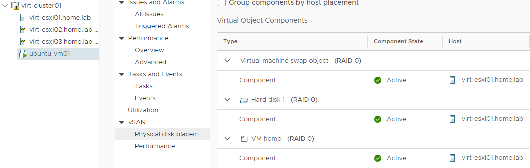 virtual object placement with FTT=0